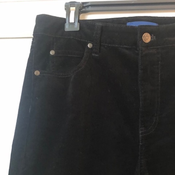 Talbots High-Rise Straight Leg Black Thin Corduroy Pants Size 8 - Picture 11 of 13